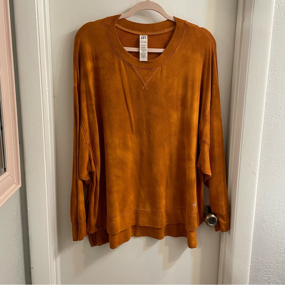 JoyLab Oversized Long Sleeve Sweatshirt—Rust Orange (XL)